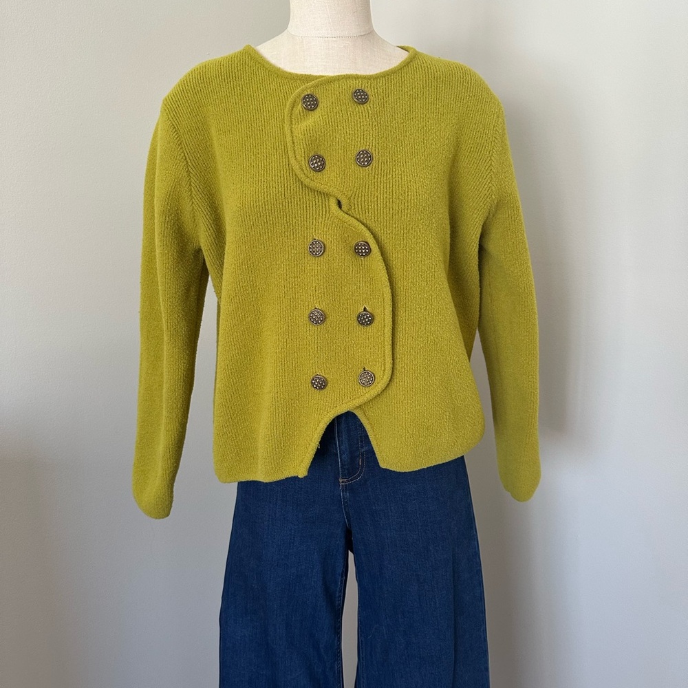 Green asymetrical Women's Sweater